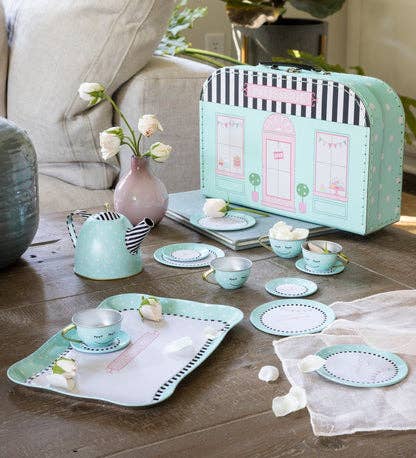 15-Piece Tin Tea Set - Assorted Styles Available: French Café