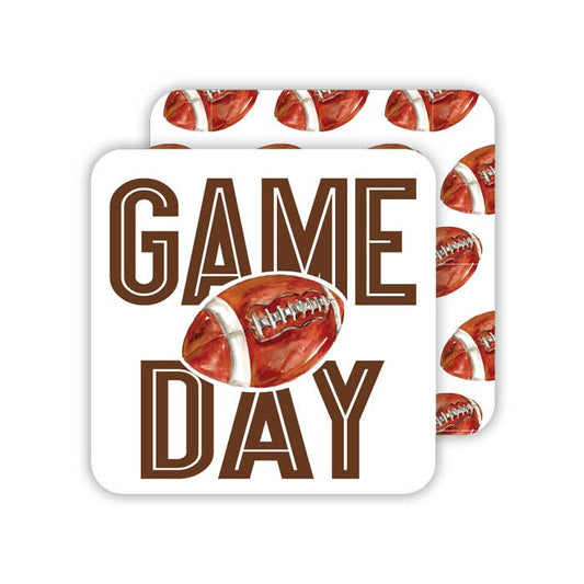 RosanneBeck Collections Handpainted Game Day Football Square Coaster