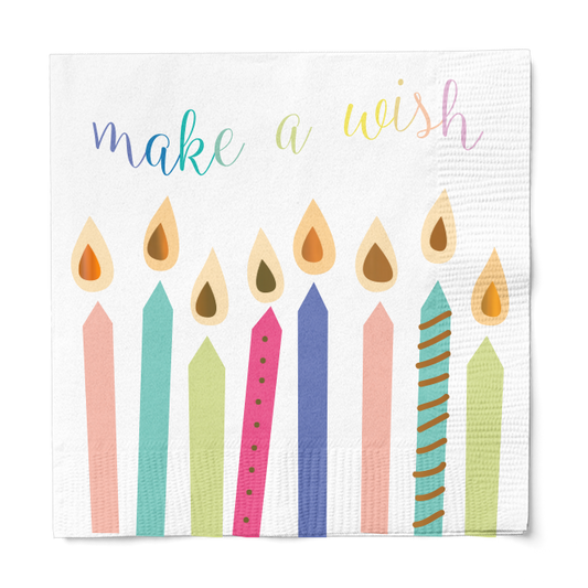 Sophistiplate Birthday Party Candles Paper Lunch or Dinner Napkin, Pack of 16