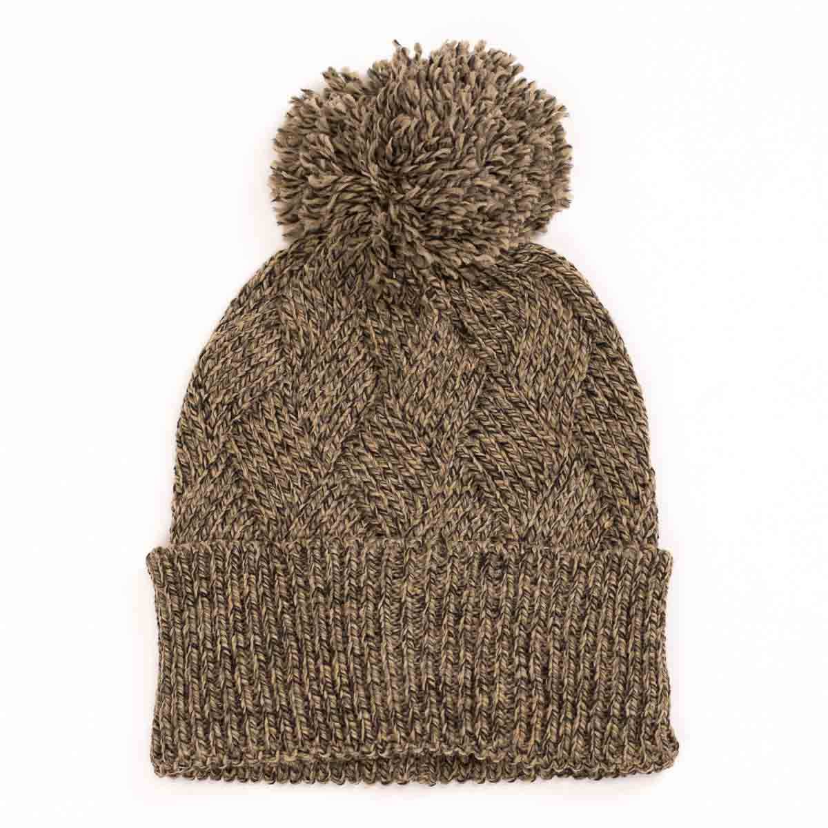 Pom-Pom Beanie- Heathered Black