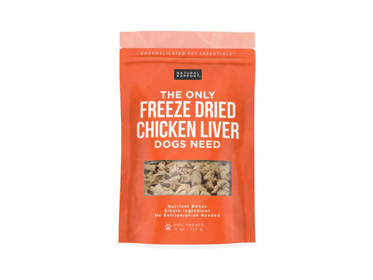 The Only Freeze Dried Chicken Liver Dogs Need: 4 oz bag