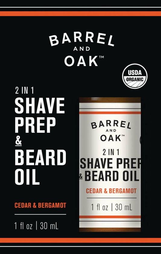 2 in 1 Shave Prep & Beard Oil - Cedar and Bergamot 1 fl oz