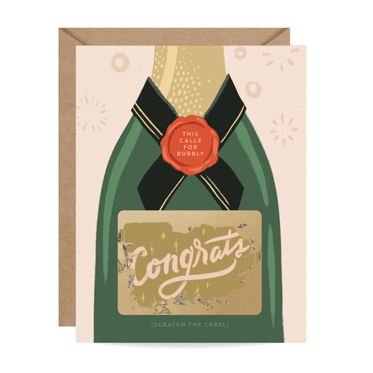 Scratch-off Bubbly Champagne Congrats Card