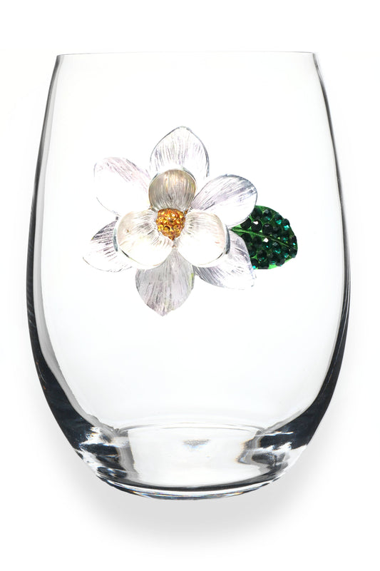 Magnolia Jeweled Stemless Wine Glass