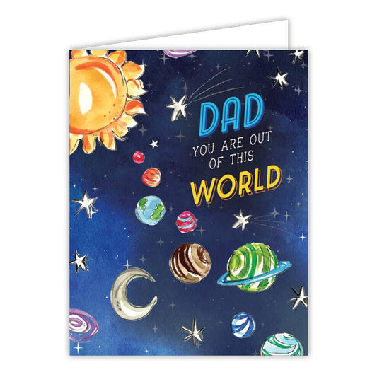 RosanneBeck Collections Father's Day Planets Greeting Card - Dad you are Out of this World